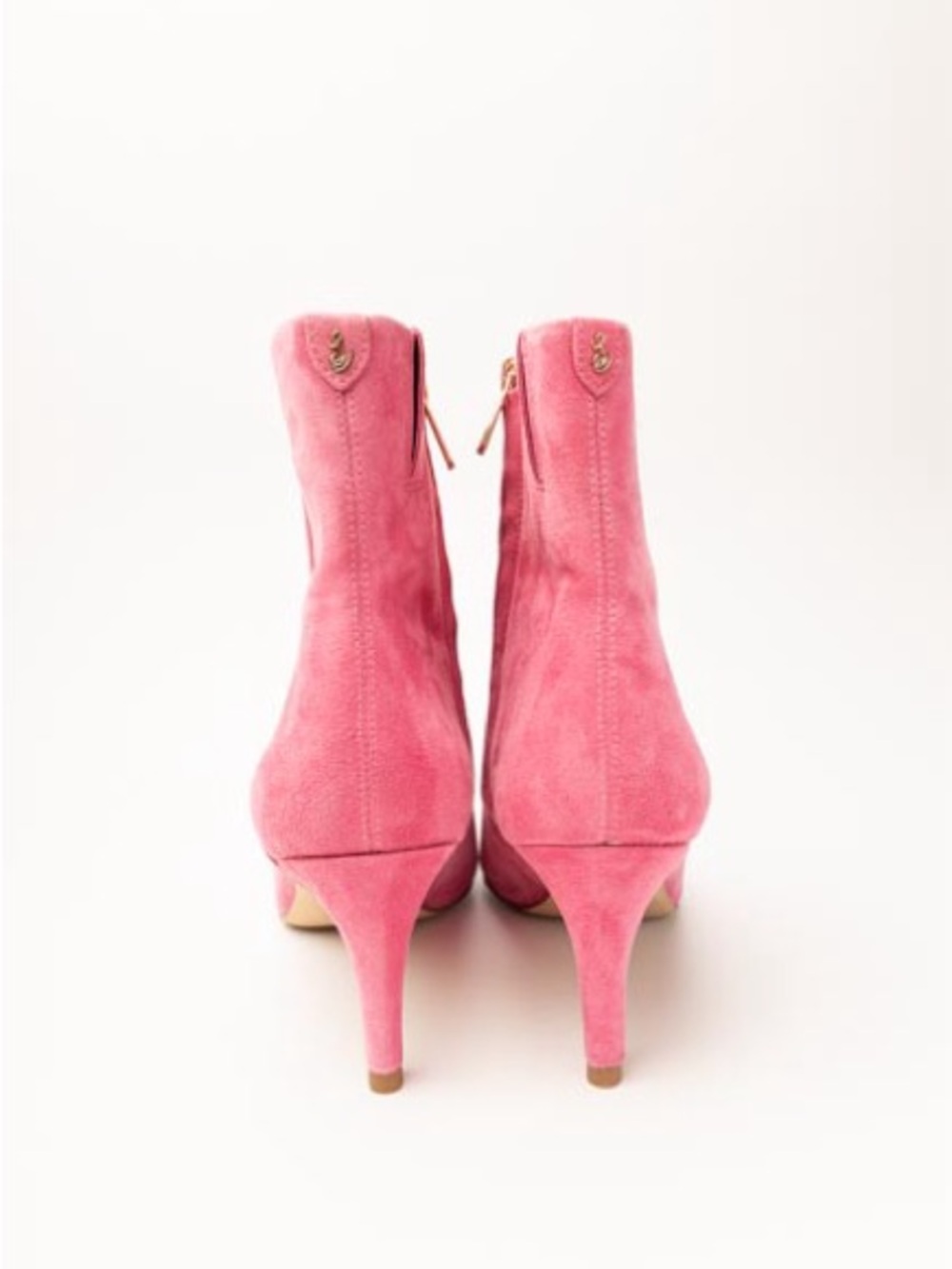 Sam Edelman Pink Suede Pointed Toe Ankle Booties - Picture 5 of 11